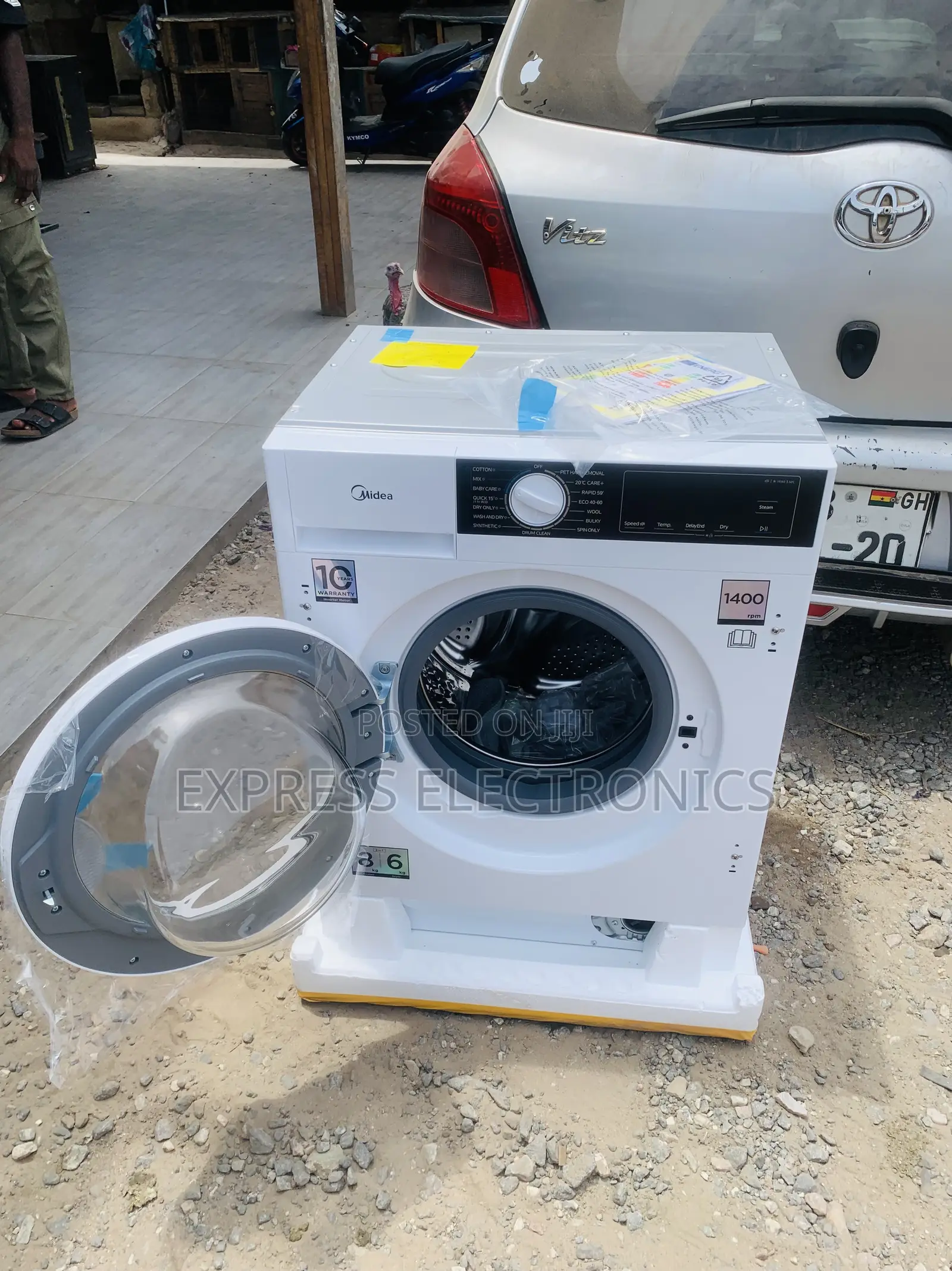 Hot  Deals in Midea White Wash and Dry Mfa06d80b/W 8/6kg