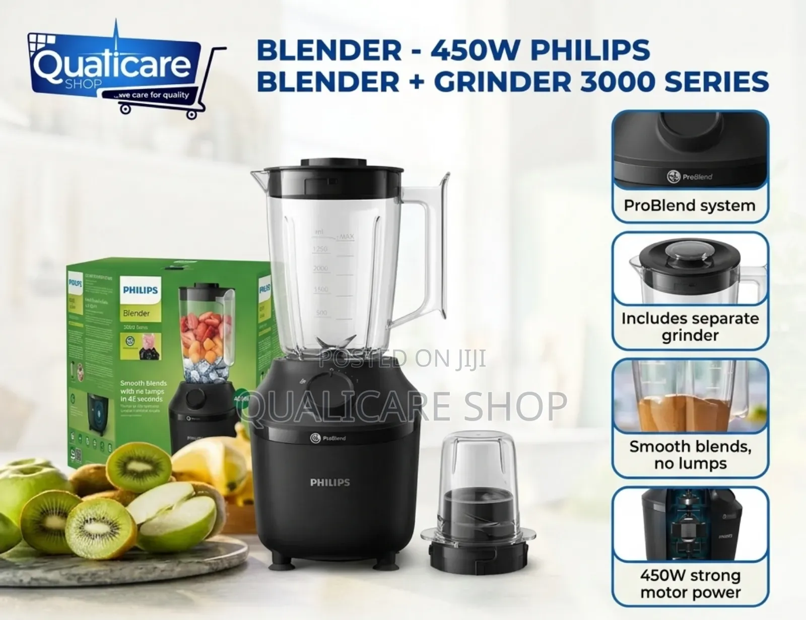 450w Philips Blender + Grinder 3000 Series