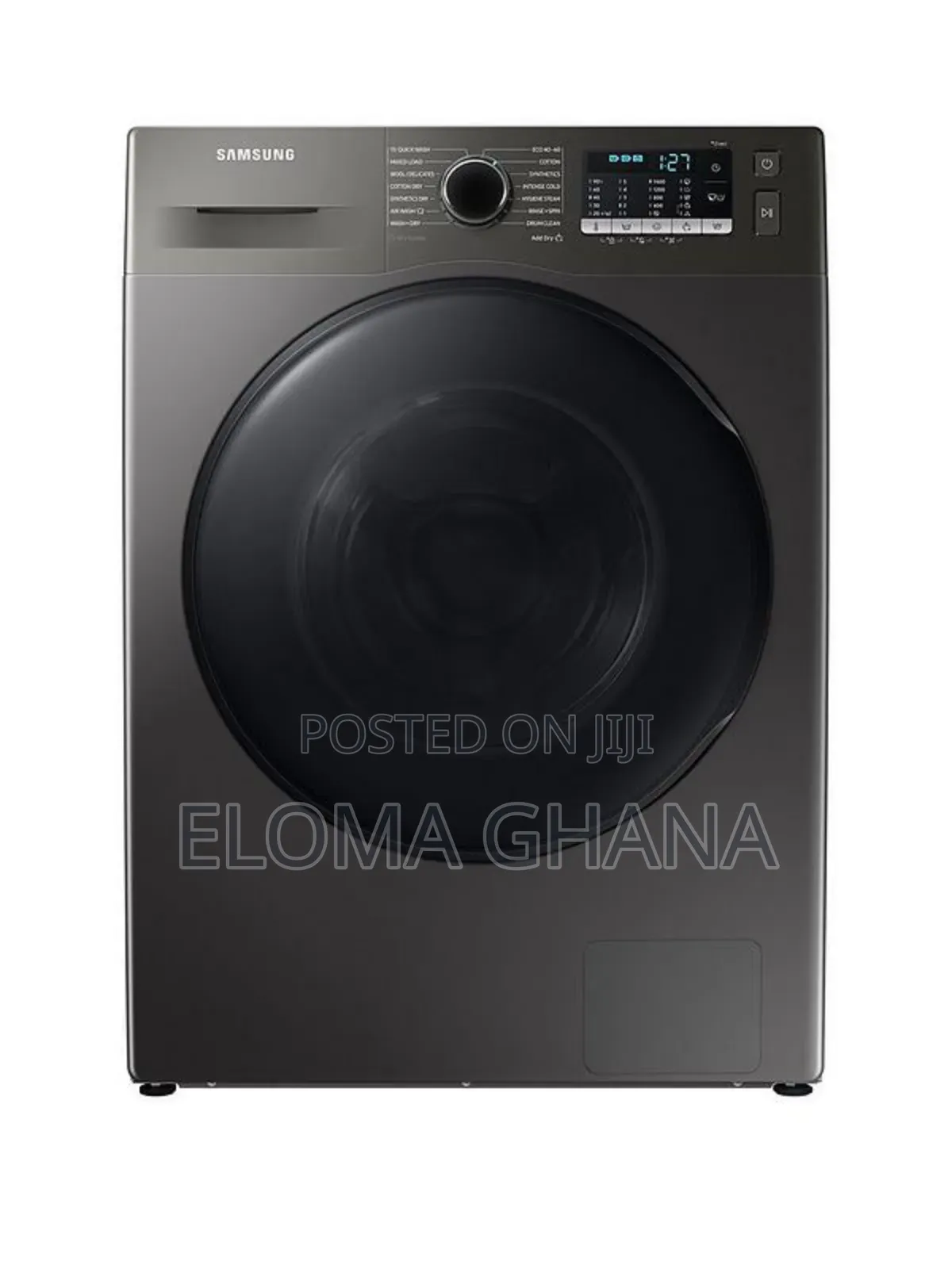 Inox Finish Samsung Washing/ Drying Front-Load Washer-Dryer Combo.
