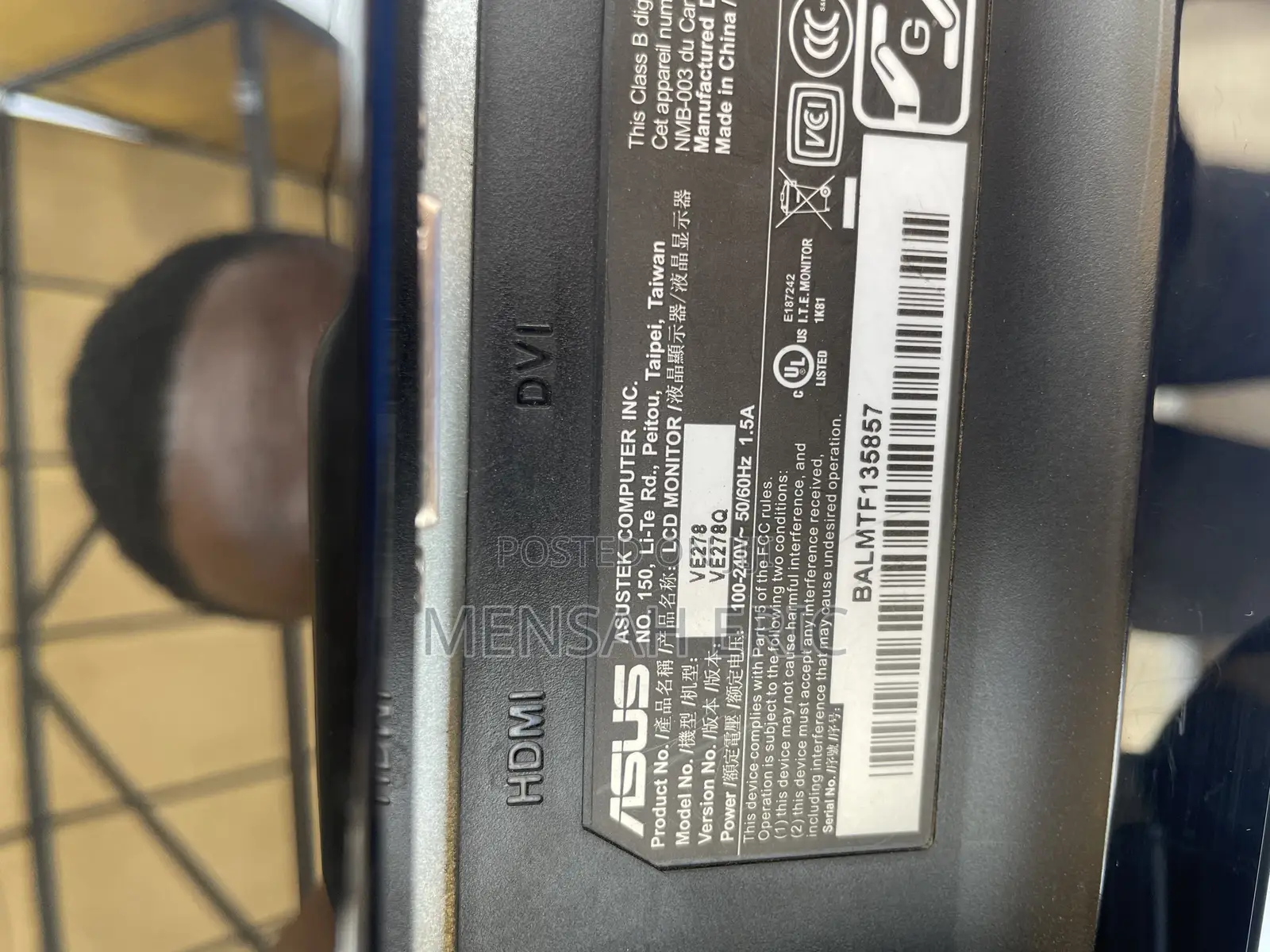 27” Asus Ve278q Hdmi Monitor