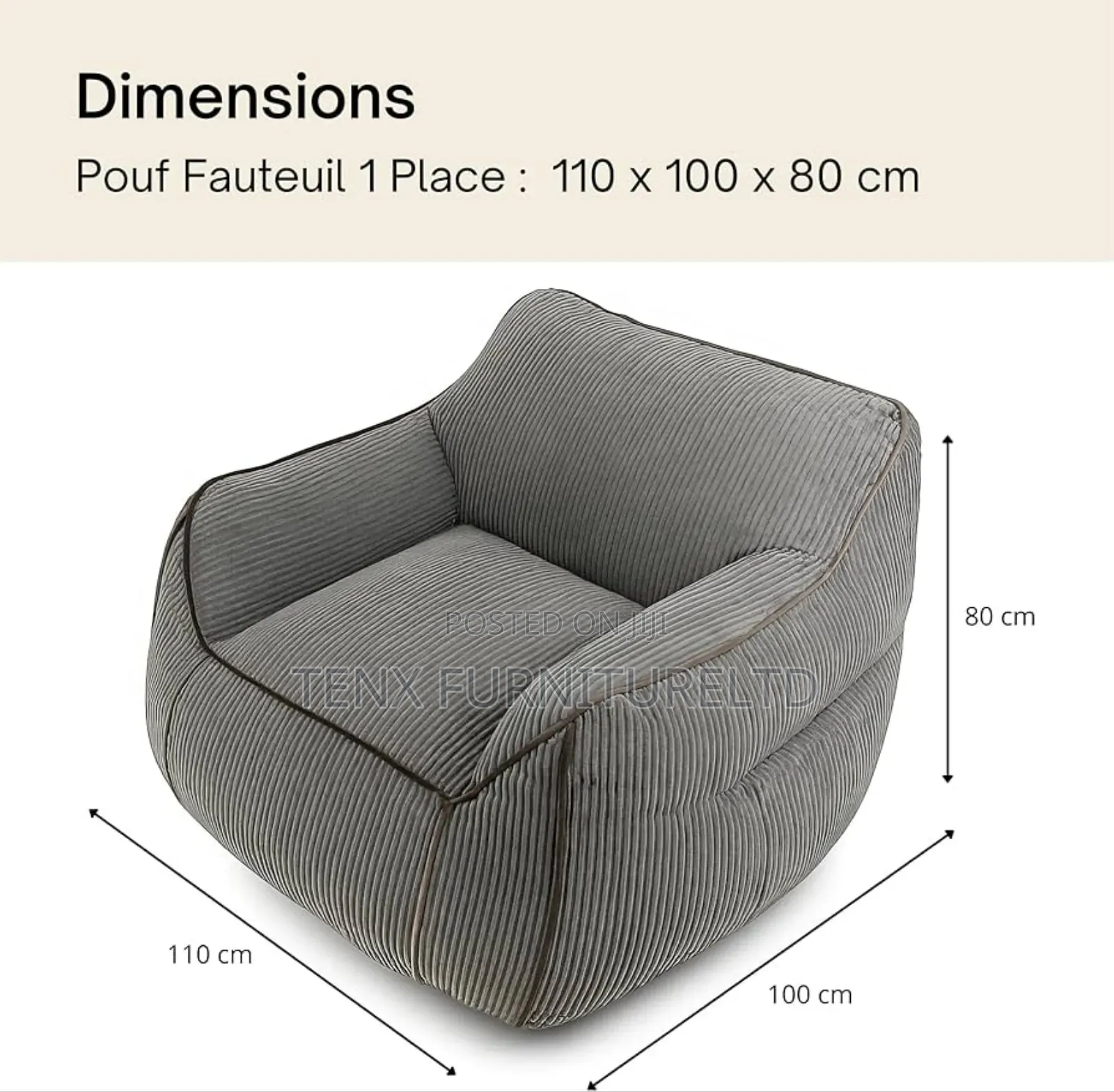 Bean Bag (Xl Banana Air) Dark Grey