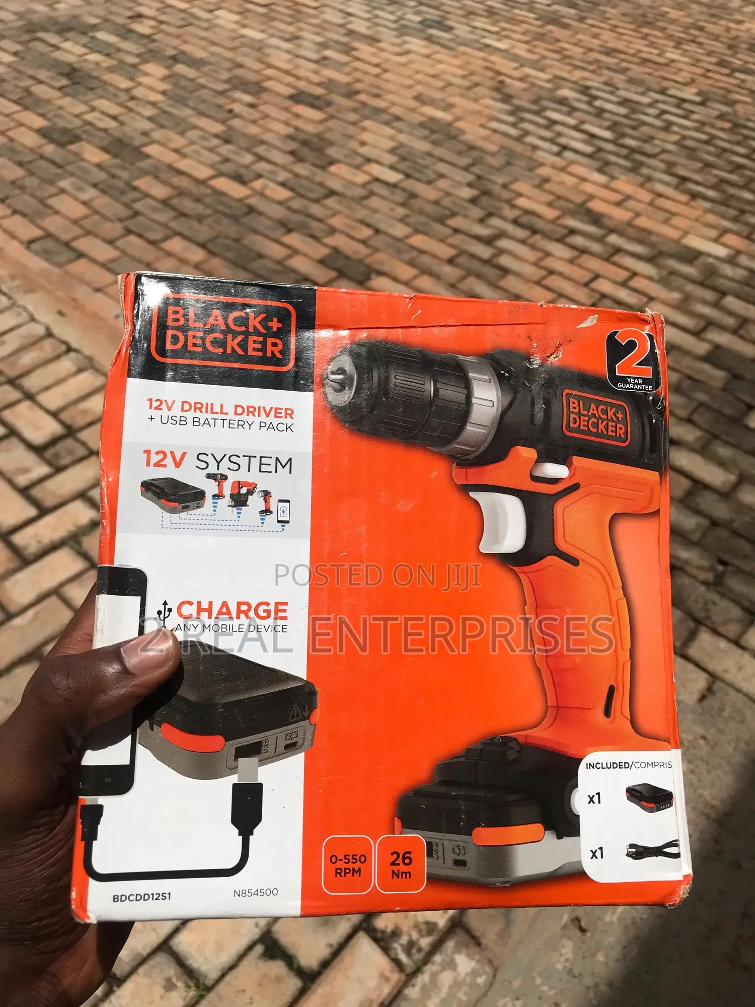 Black+Decker 12v Drill Driver With Usb Battery Pack