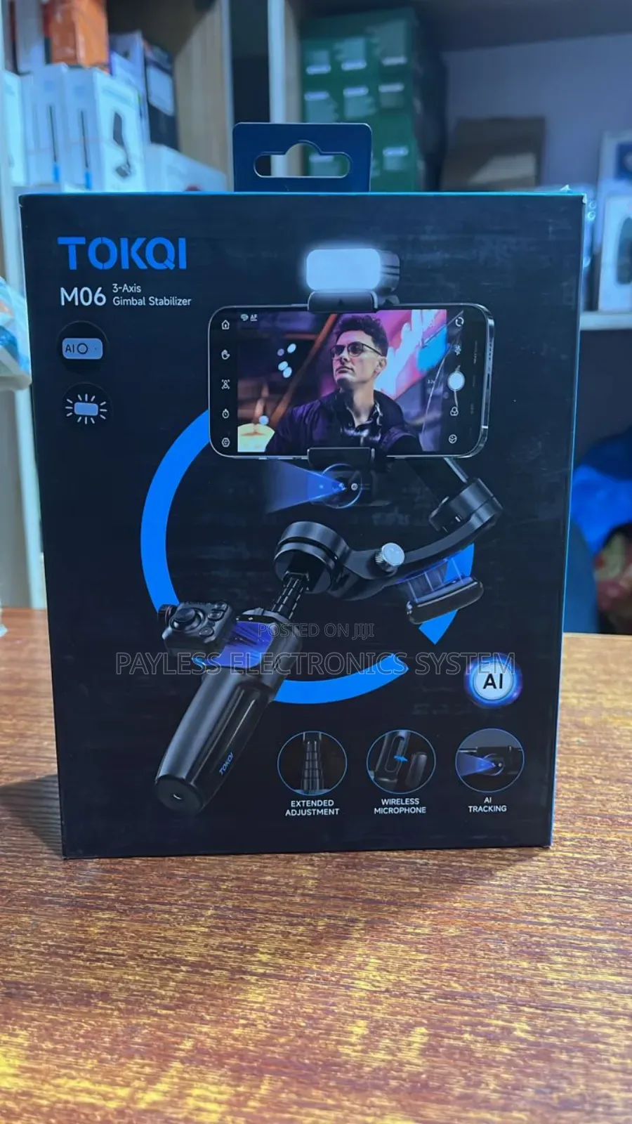 Tokqi M06 Ai Tracking Gimbal Anti-Shake Stabilizer Built-in Telescopic