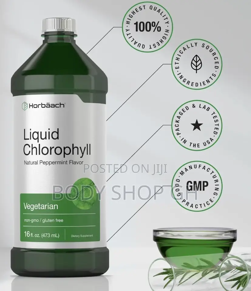 Horbäach Chlorophyll Liquid Drops | 100mg | 473ml - Internal Deodorant