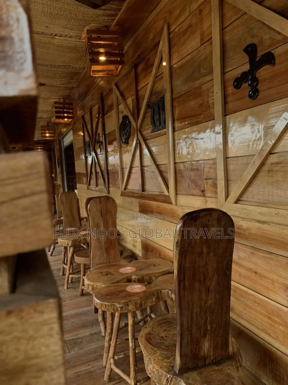 Red Wooden Tables and Chairs