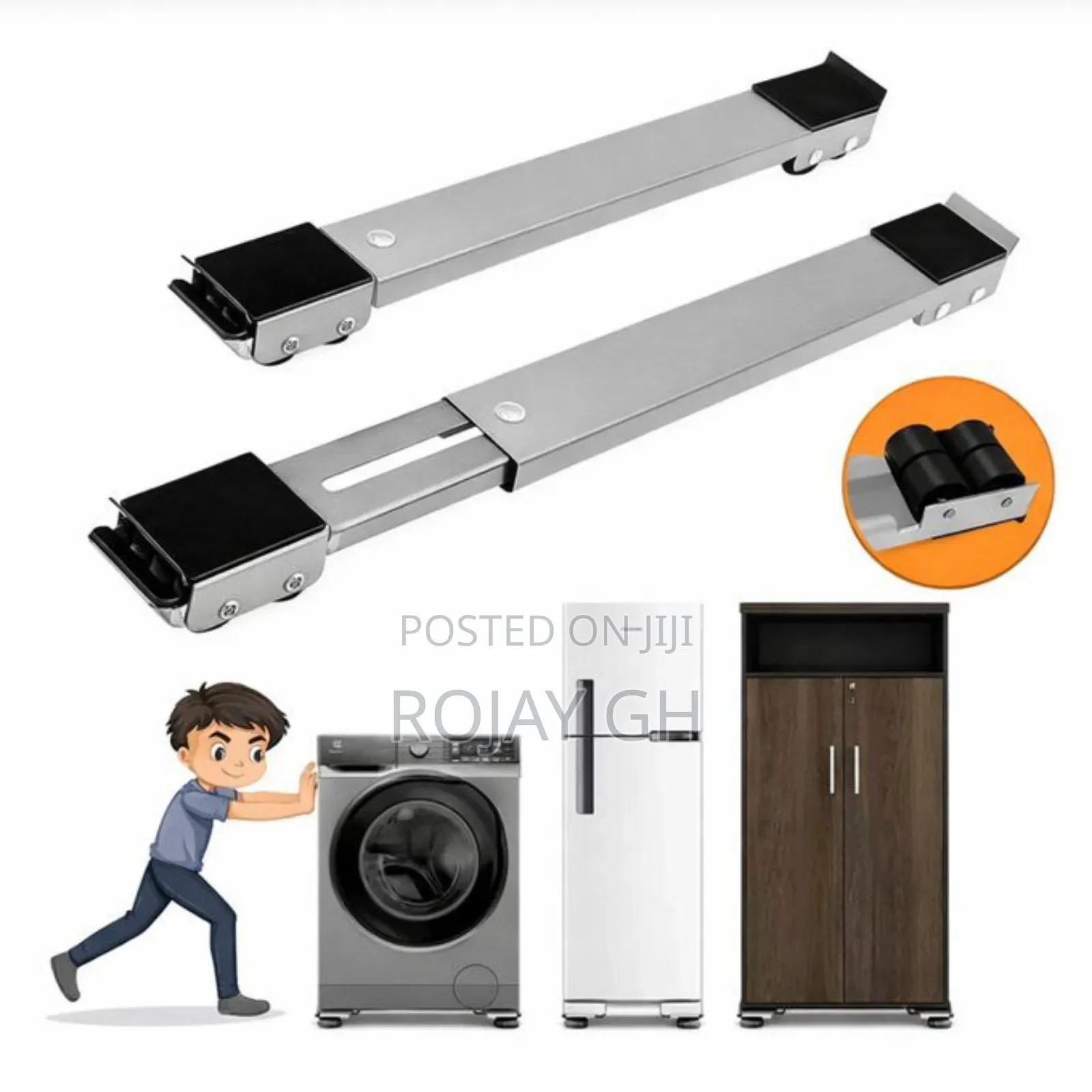 Expandable Appliance Roller for Fridges, Washing Machines, Gas Ovens