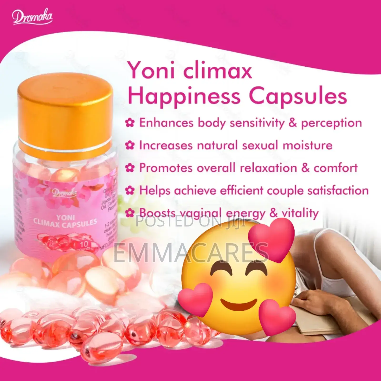 Yoni Climax Capsules. Orgasm and Pleasure Enhancing Lubricant