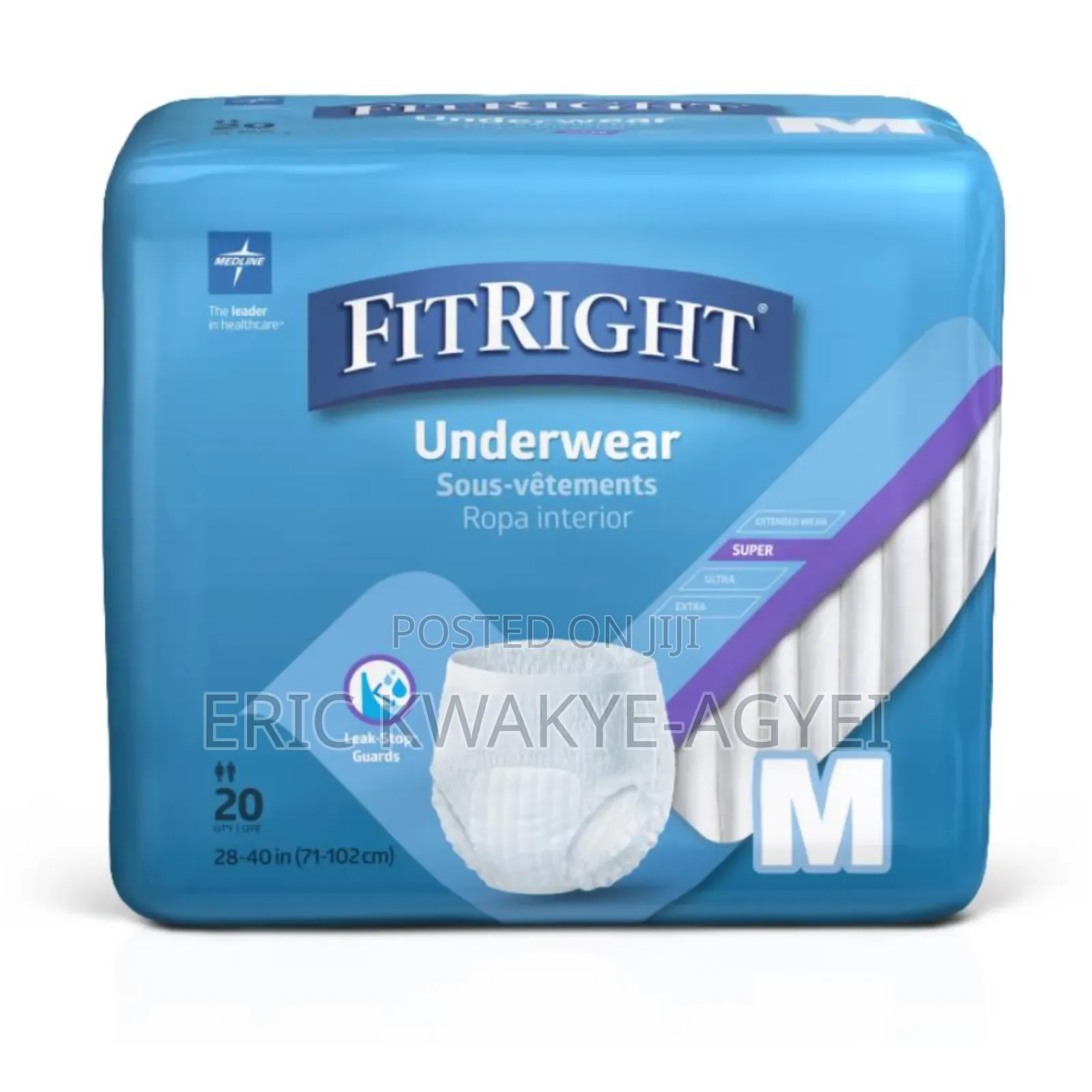 Fitright Ultra Underwear, Incontinence Supplies, Size M,