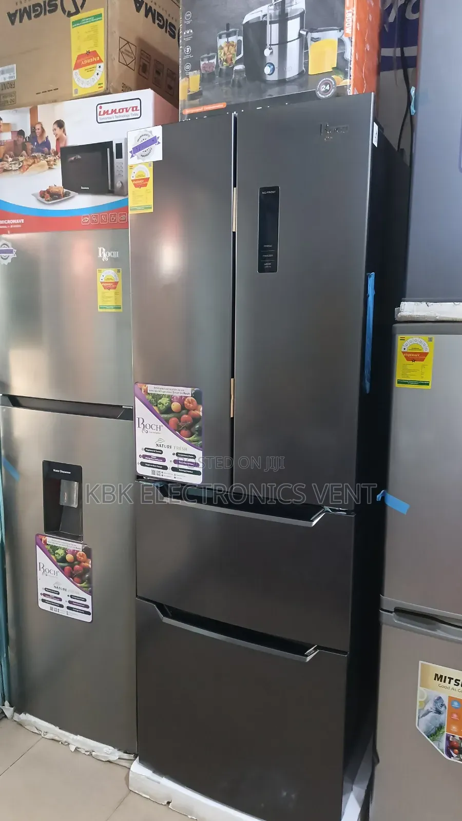 Roch 300liter French Door Refrigerator Bottom Freezer