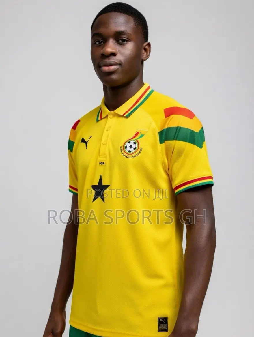 Ghana Retro-Inspired Black Yellow Jersey