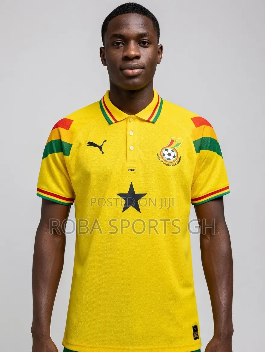 Ghana Retro-Inspired Black Yellow Jersey