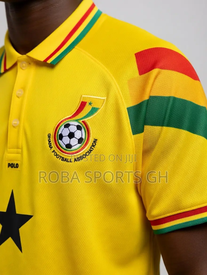 Ghana Retro-Inspired Black Yellow Jersey