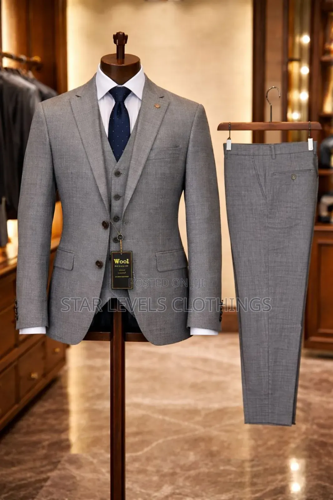 3pcs Suit Gray in All Sizes(Woollen Material