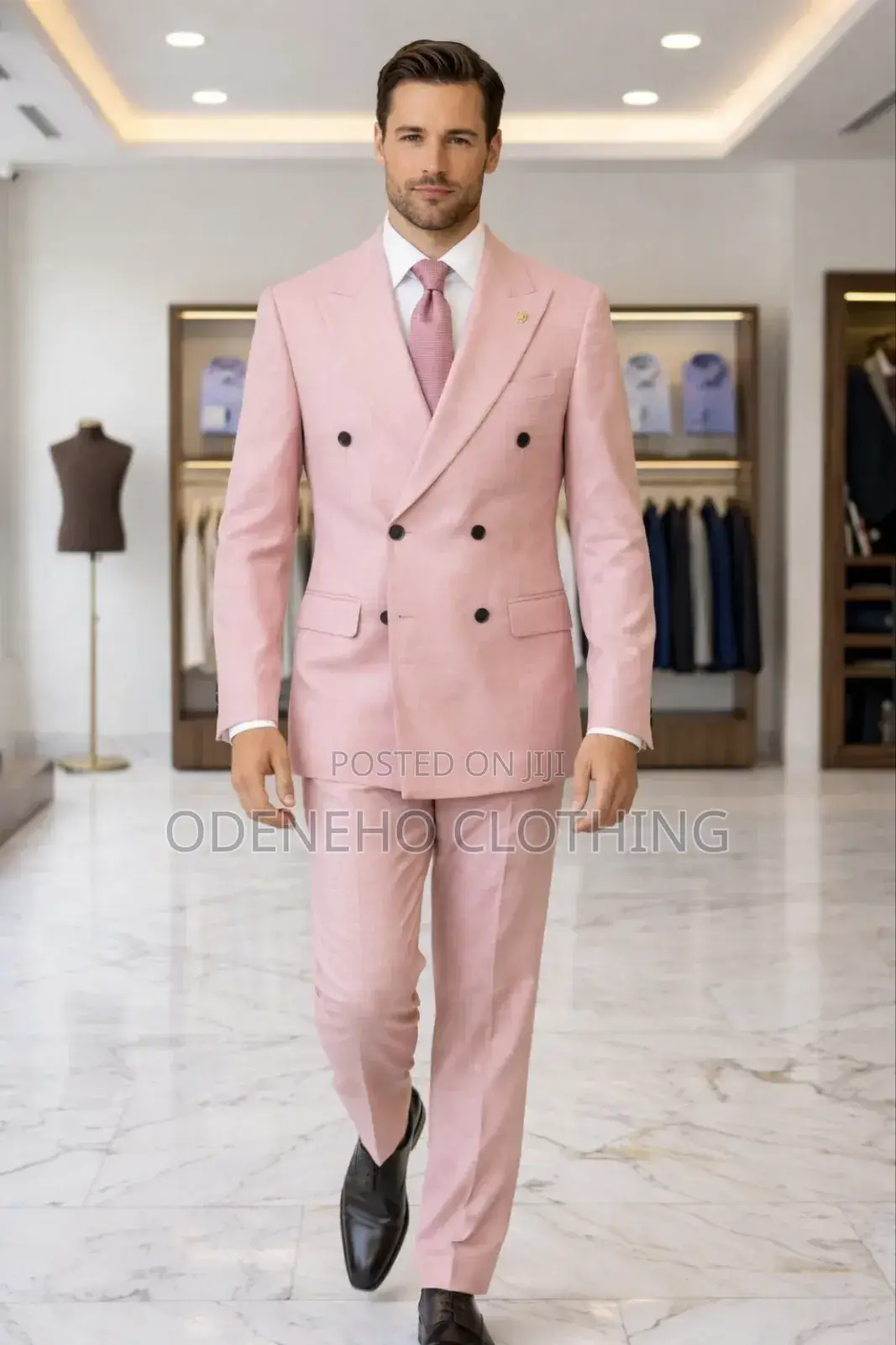 Luxury Pink Double Breasted Suit