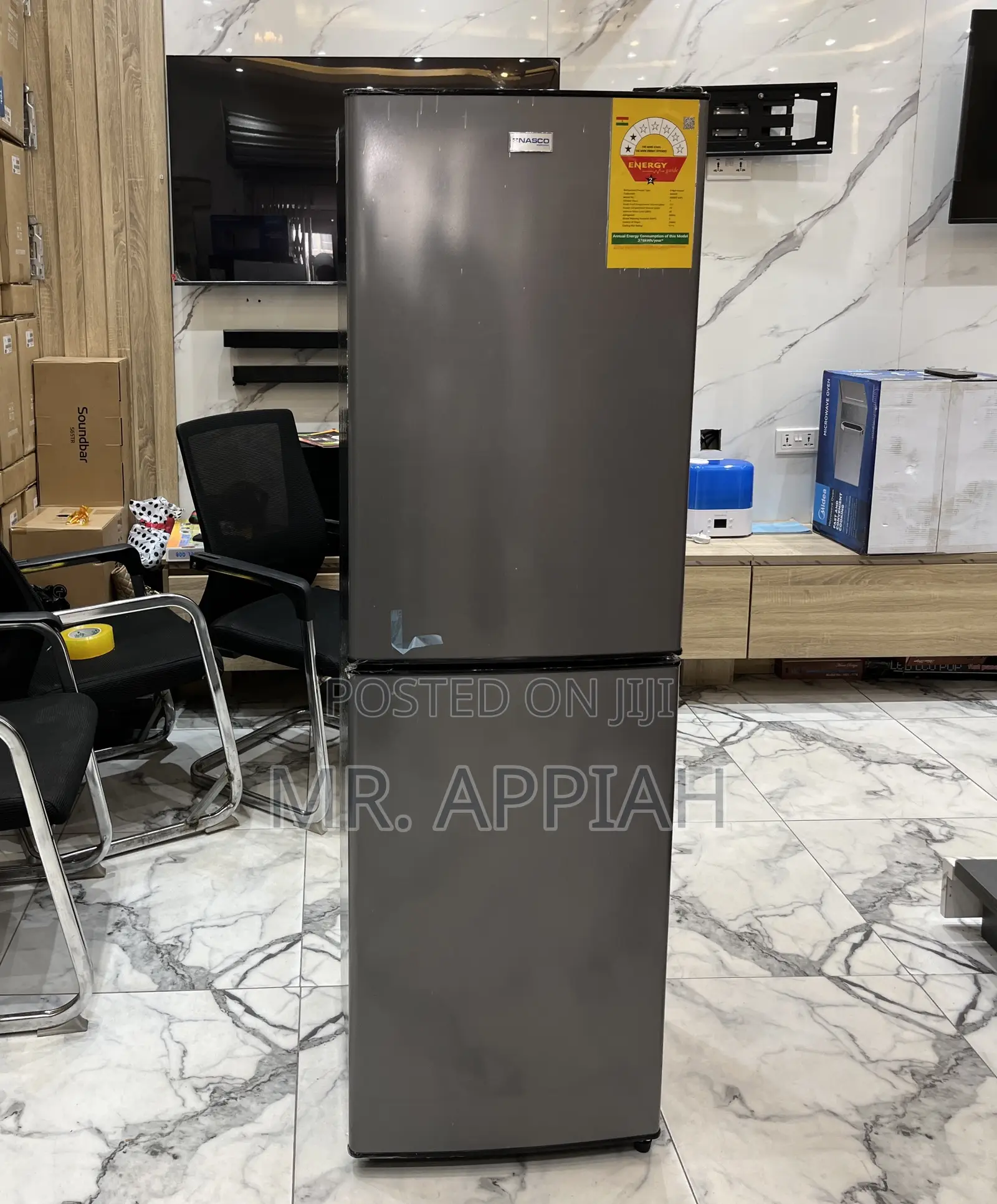 Shop Unique Nasco Nasd2-20fl 158l 2 Door Electric Fridge(Dark Gray) 