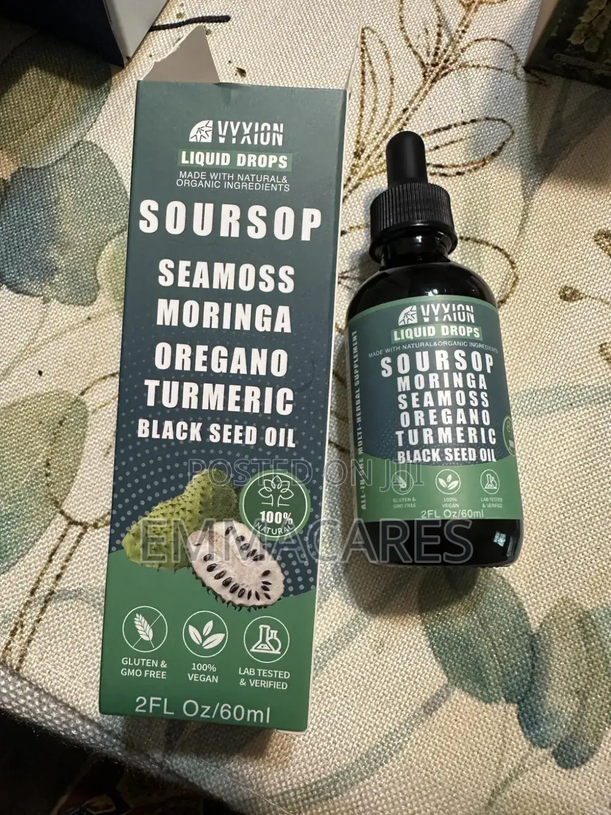 Vyxion Soursop, Sea Moss, Moringa, Oregano, Turmeric, and Black Seed