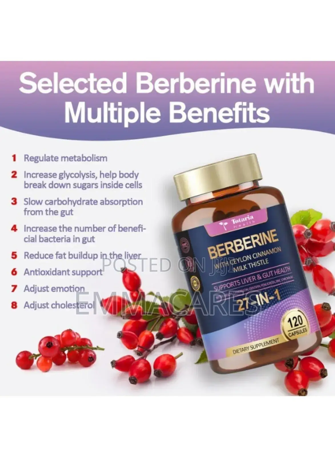 Berberine With Ceylon Cinnamon, Milk Thistle, Turmeric, Bitter Melon