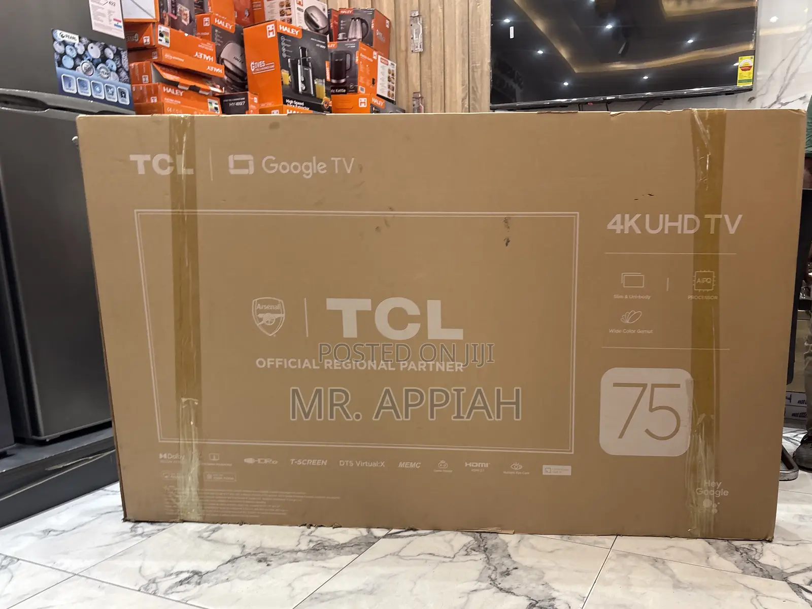 High Efficient TCL 75 Inch Qled Smart Screen Television(Black)2025