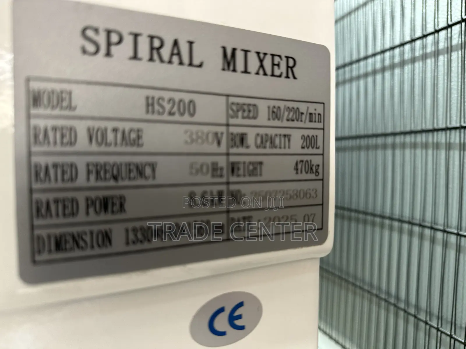 High Quality 200l Spiral Mixer/ Dough Mixer