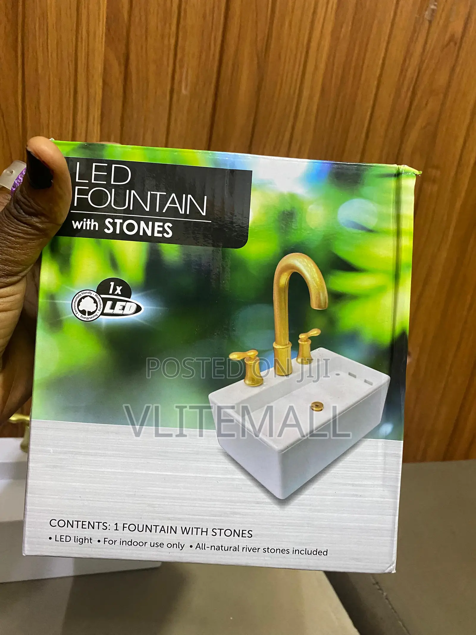 Flowing Tap Desktop Fountain With Natural River Stones and Led Ligh