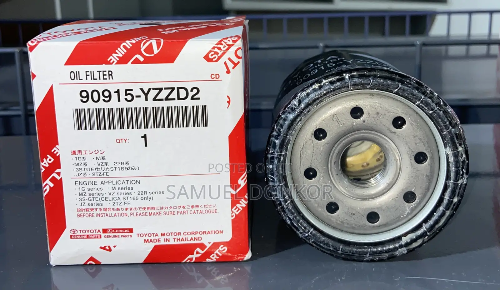 Toyota Genuine Parts Oil Filter Part Number 90915-Yzzd2