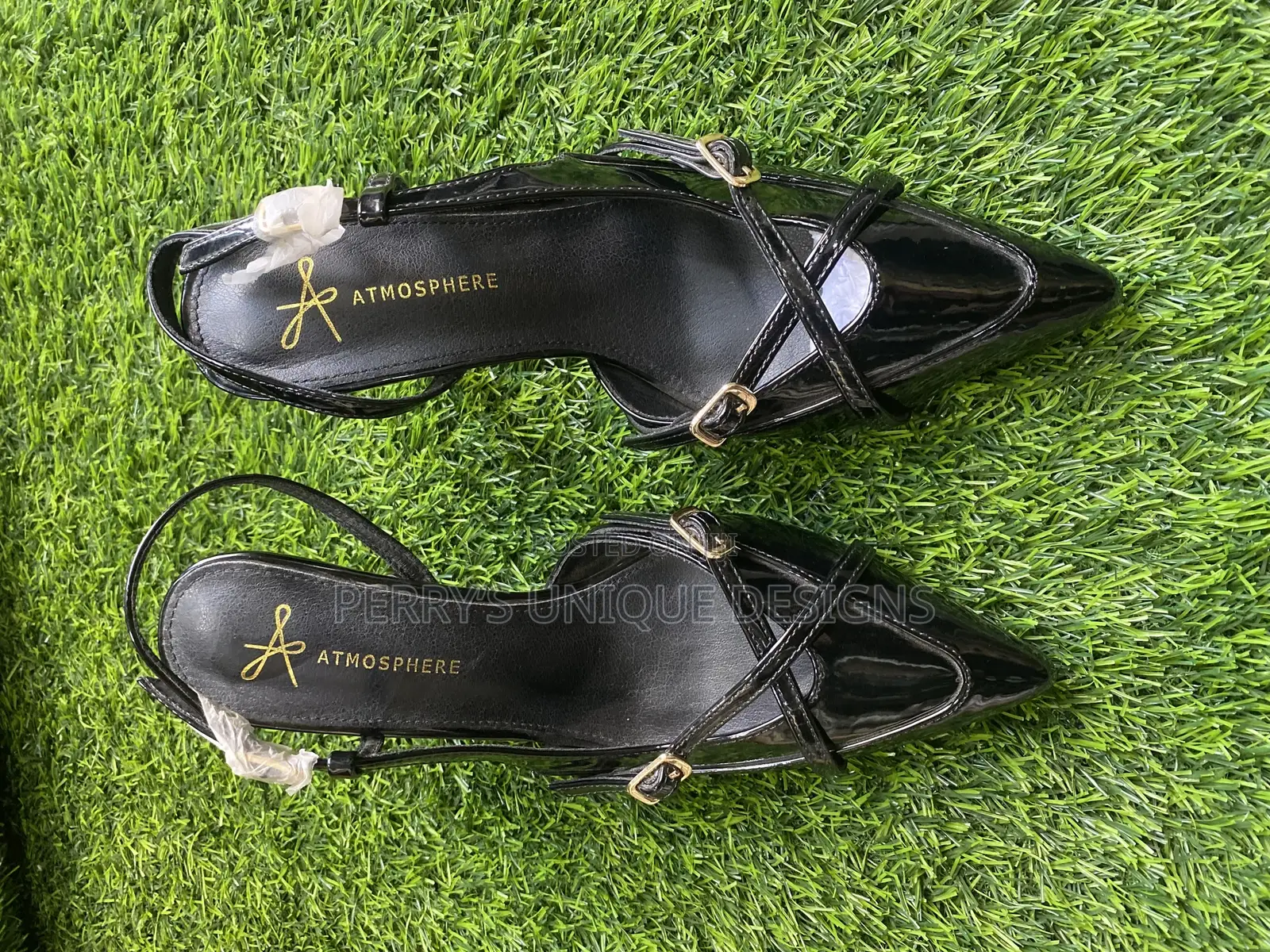 Midnight Gloss Slingback Heels
