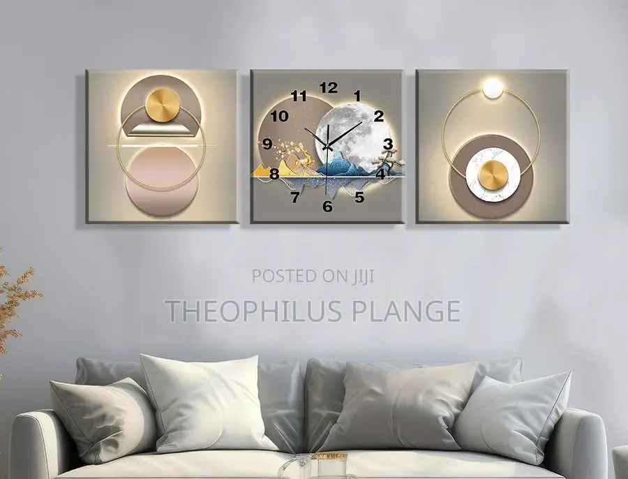 3 Pieces Modern Wall Clock