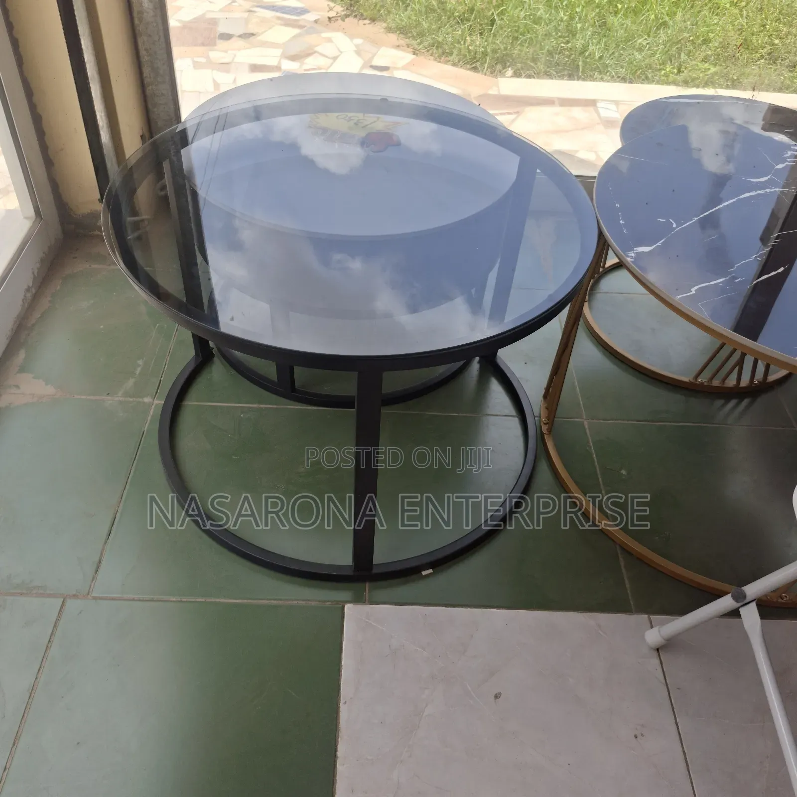 Double Center Table Wd11 (Glass and Marble)