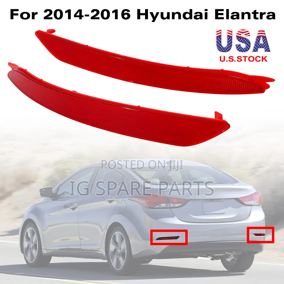 Hyundai Elantra 2014-2016 Rear Bumper Reflector