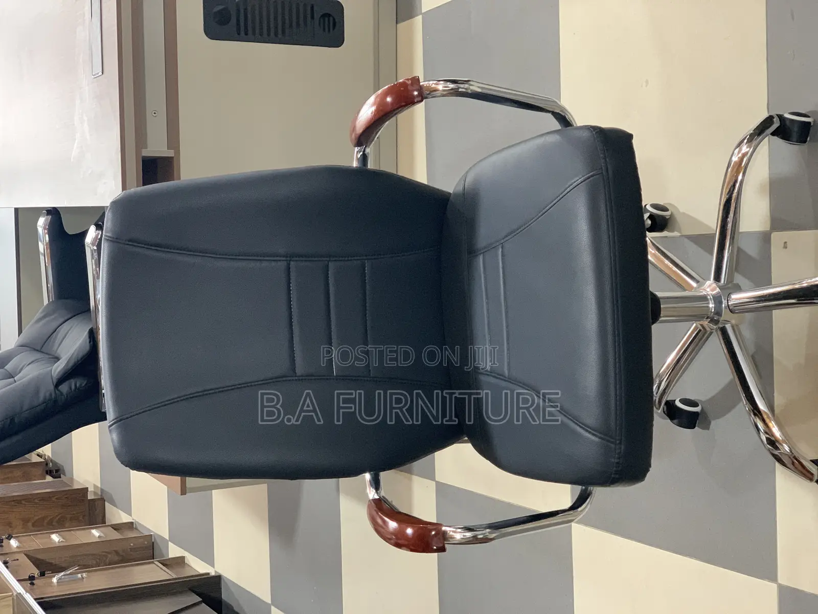 Office Chair With Wooden Handle