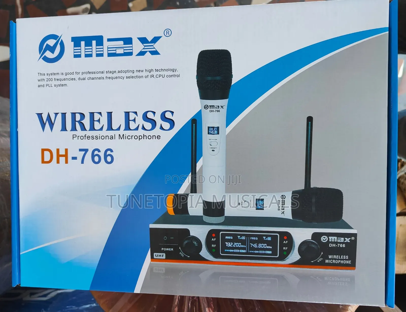 Max Dh-766 Uhf 2in1 Wireless Microphone System