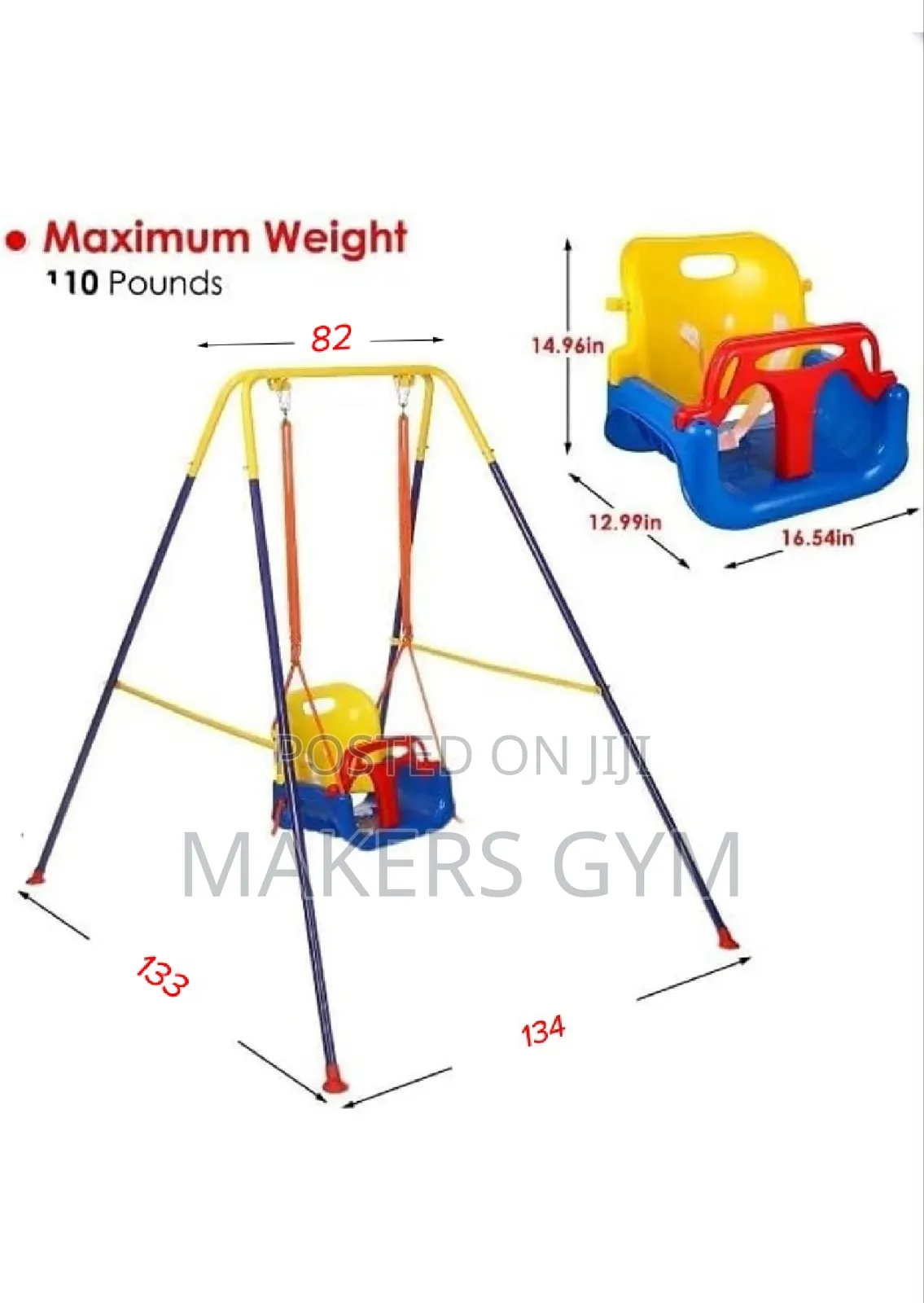 Swing Chair for Kids- Indoor Outdoor Seat for Playground