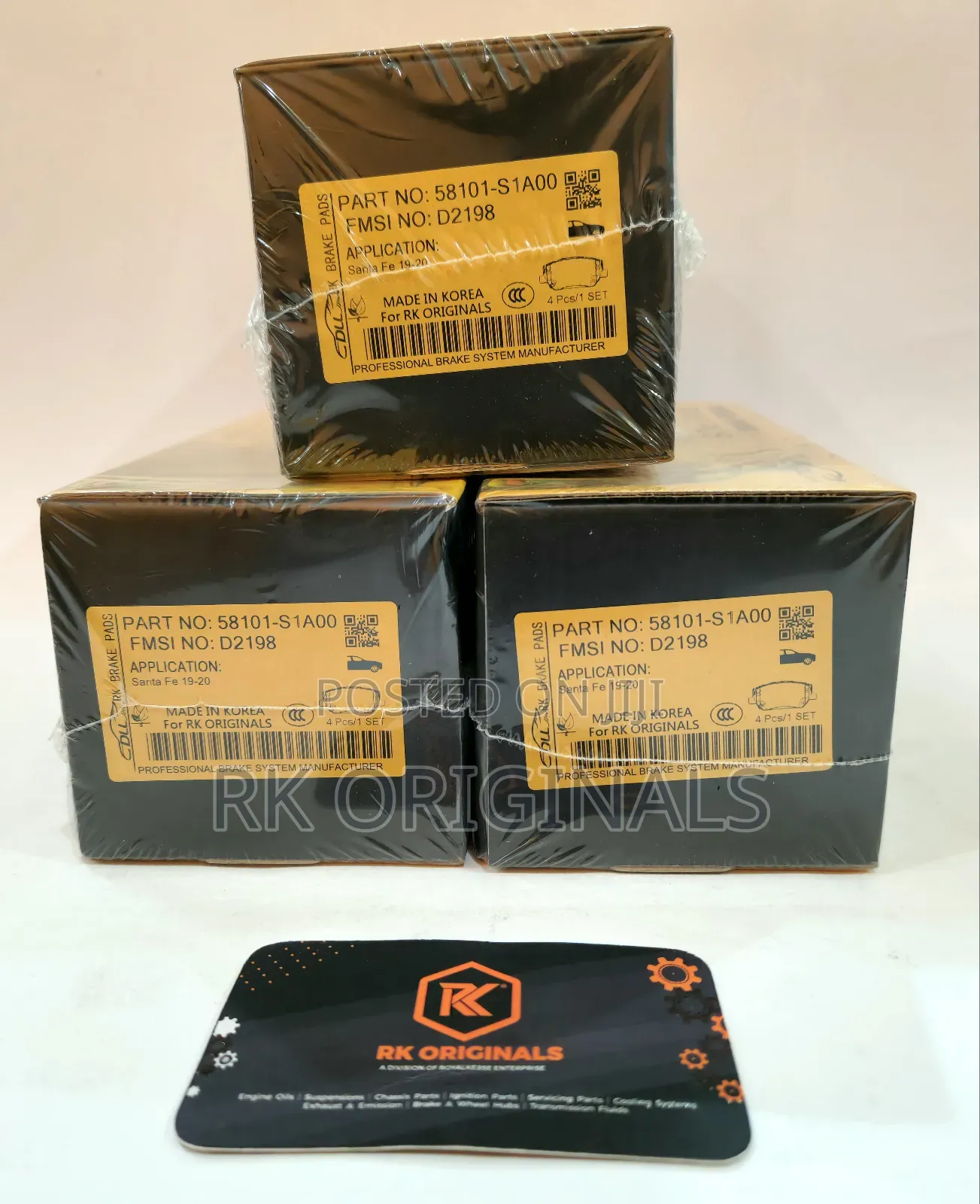 Santa Fe 19-20/Veloster 19-21 Ceramic Front Brake Pads From Korea