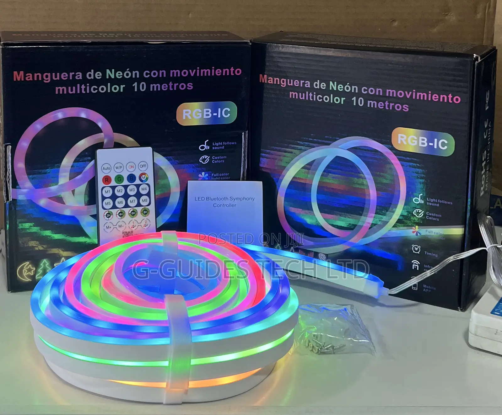 10-Meters Neon Led RGB Strip Light, 10m RGB-Ic Led Neon Rope Light