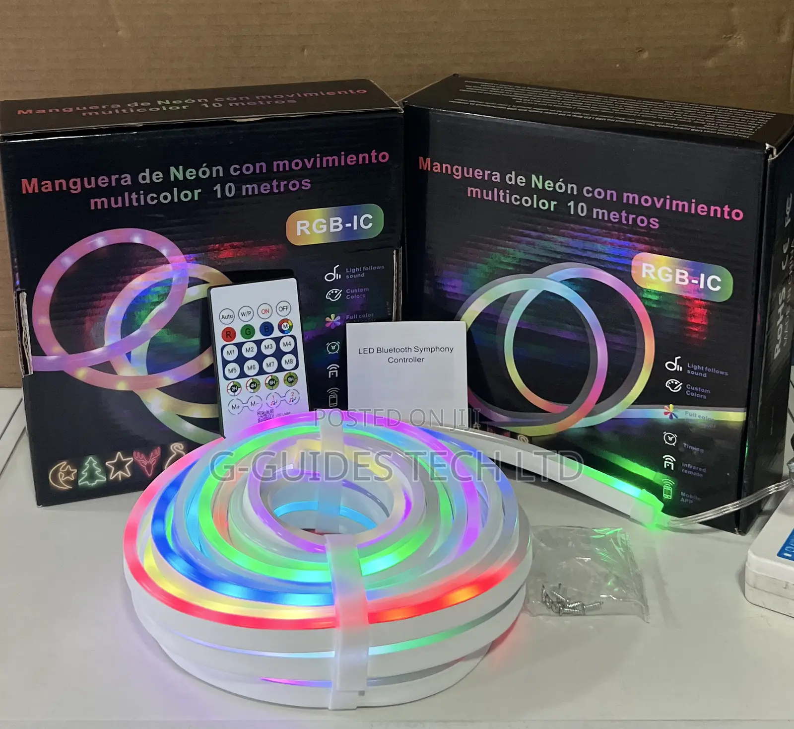 10-Meters Neon Led RGB Strip Light, 10m RGB-Ic Led Neon Rope Light