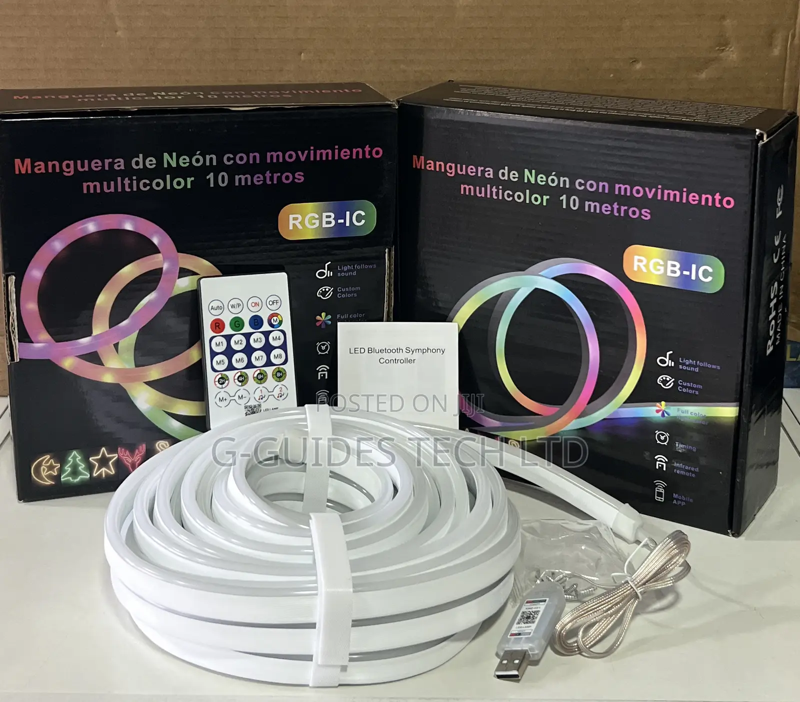 10-Meters Neon Led RGB Strip Light, 10m RGB-Ic Led Neon Rope Light