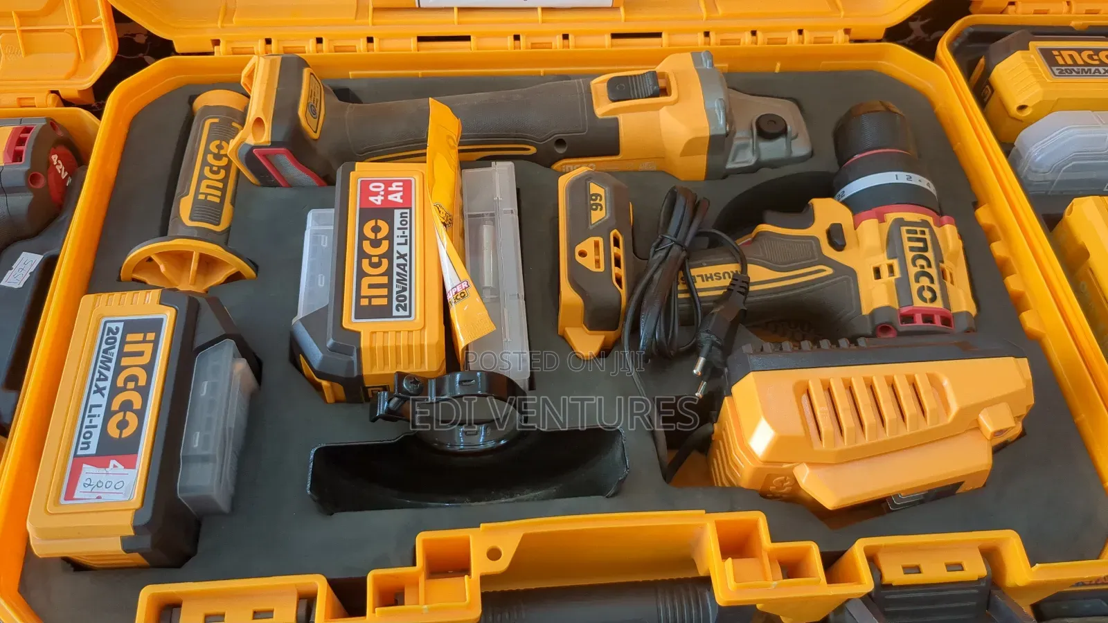 Ingco Cordless Impact Drill + Cordless Angle Grinder