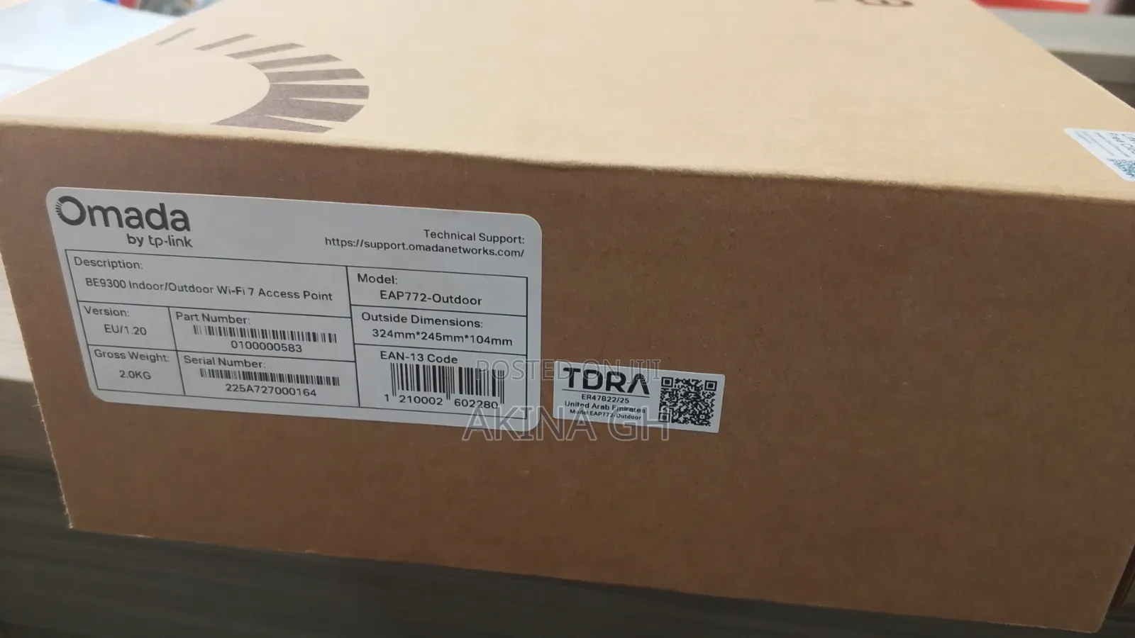 Omada Tp-Link Be9300 Indoor/Outdoor Wifi Access Point (Eap772-Outdoor)