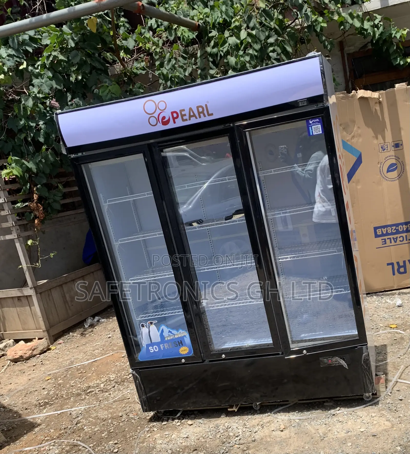 Ultra Modern 950 Liters Display Pearl PVC-150 Three Lockable Door