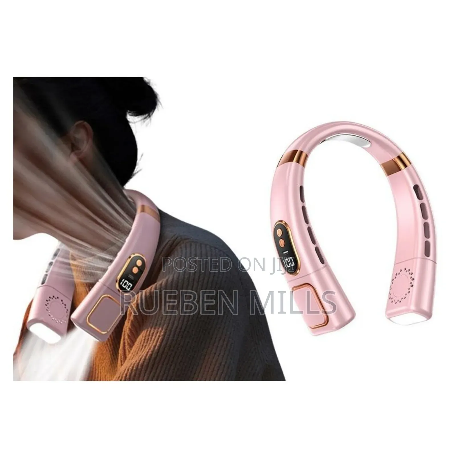 Pink 5 Gears High Quality Super Endurance Fashion Neck Fan.