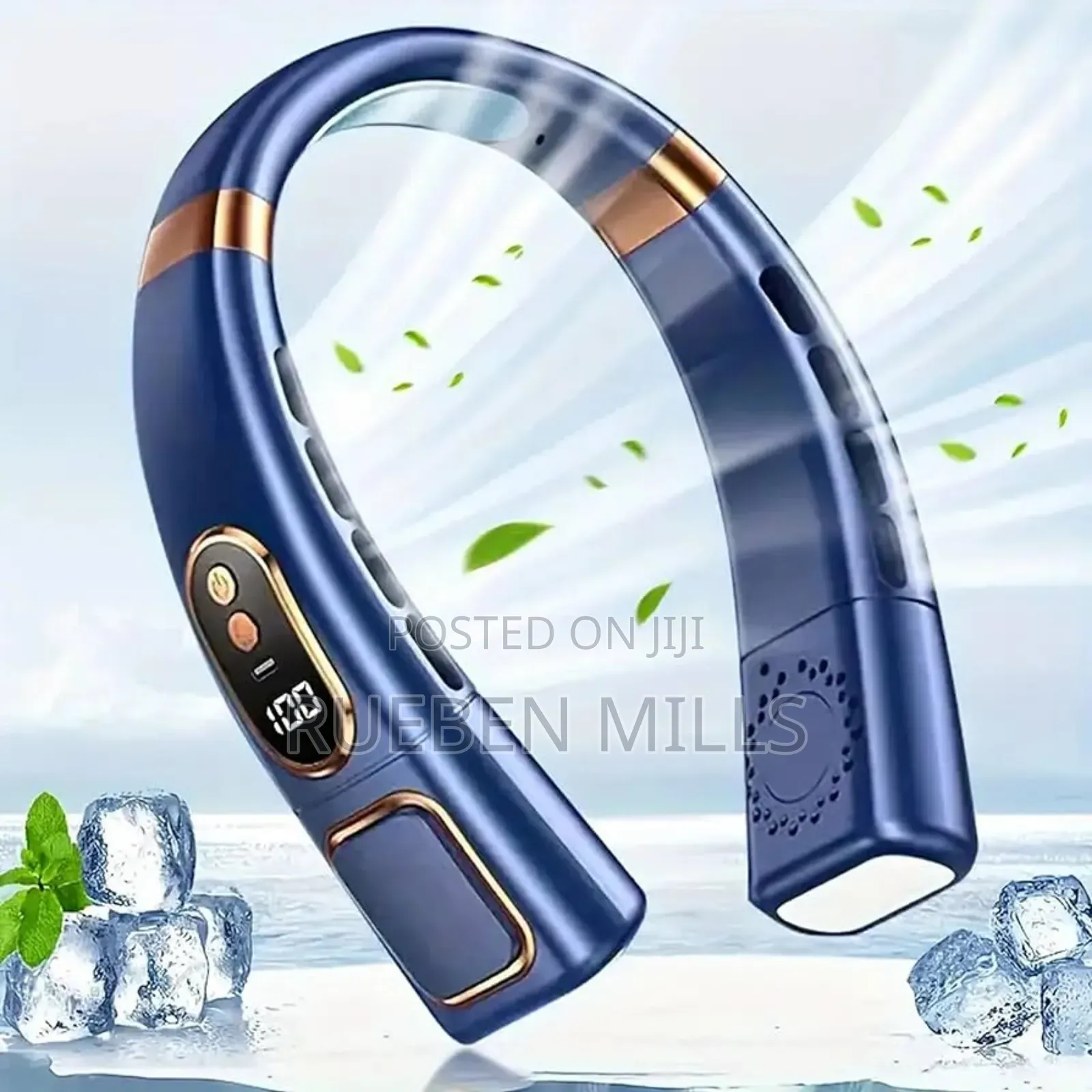 Blue Portable Super Endurance First Grade Fashion Neck Fan