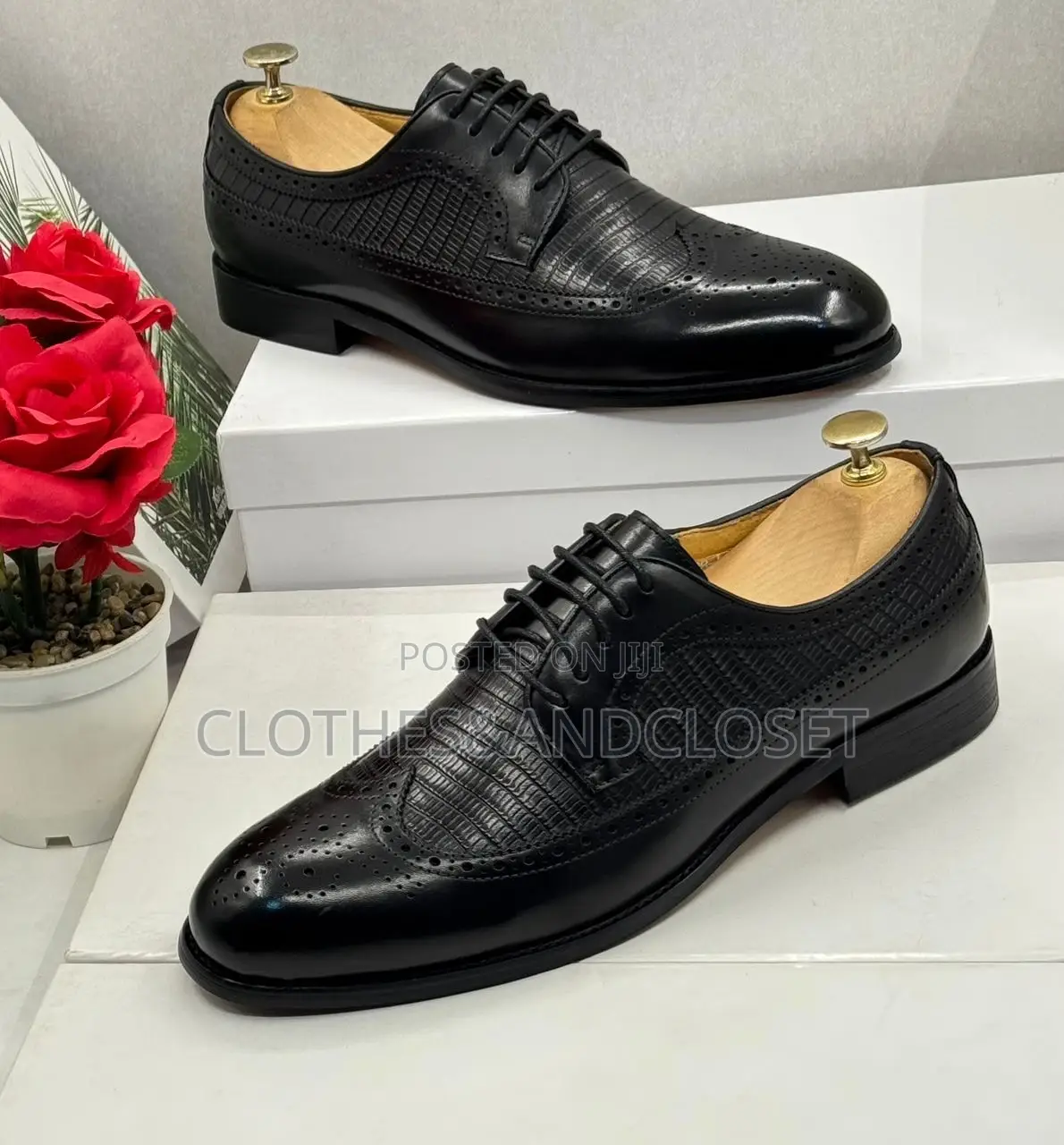 J.M. Weston Black Leather Men's Dress Shoes