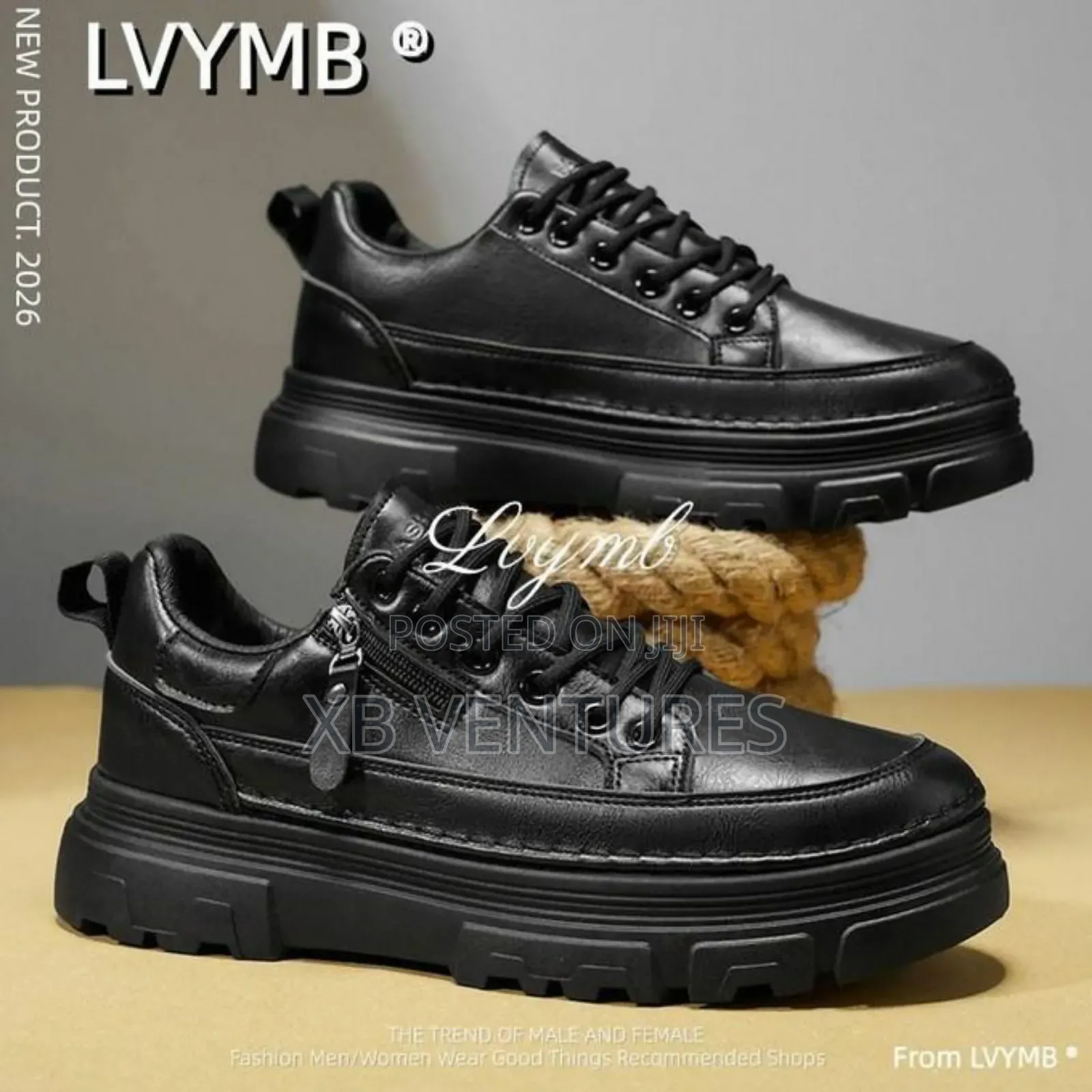 Rule-Every-Scene Men's Leather Fashion Sneakers Shoes
Black