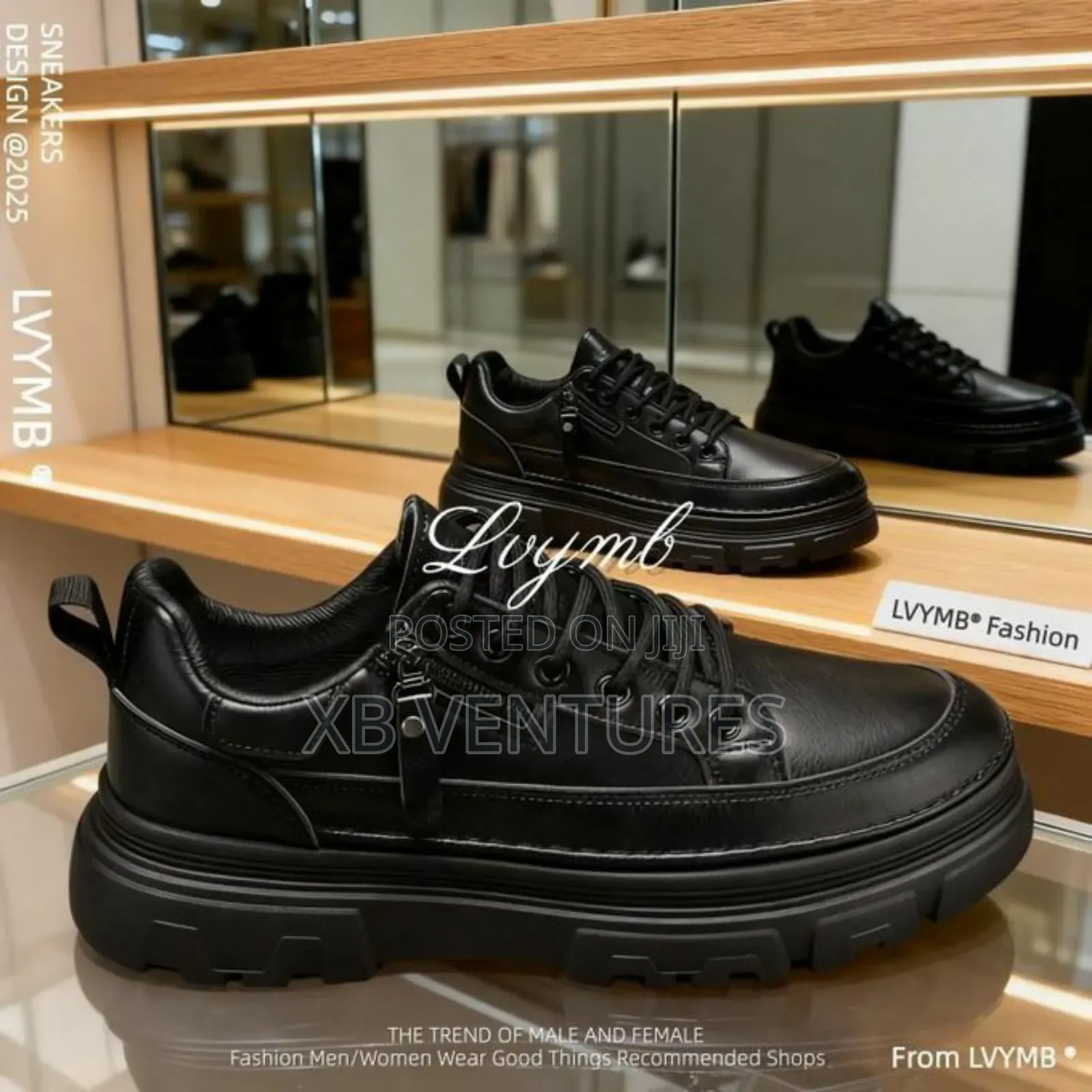 Rule-Every-Scene Men's Leather Fashion Sneakers Shoes
Black