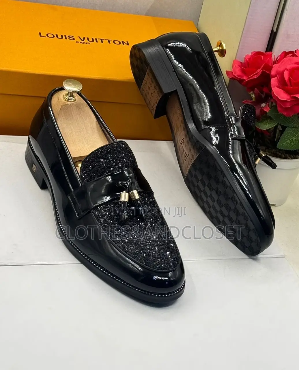 Black Men's Loafers Feature a Patent Leather