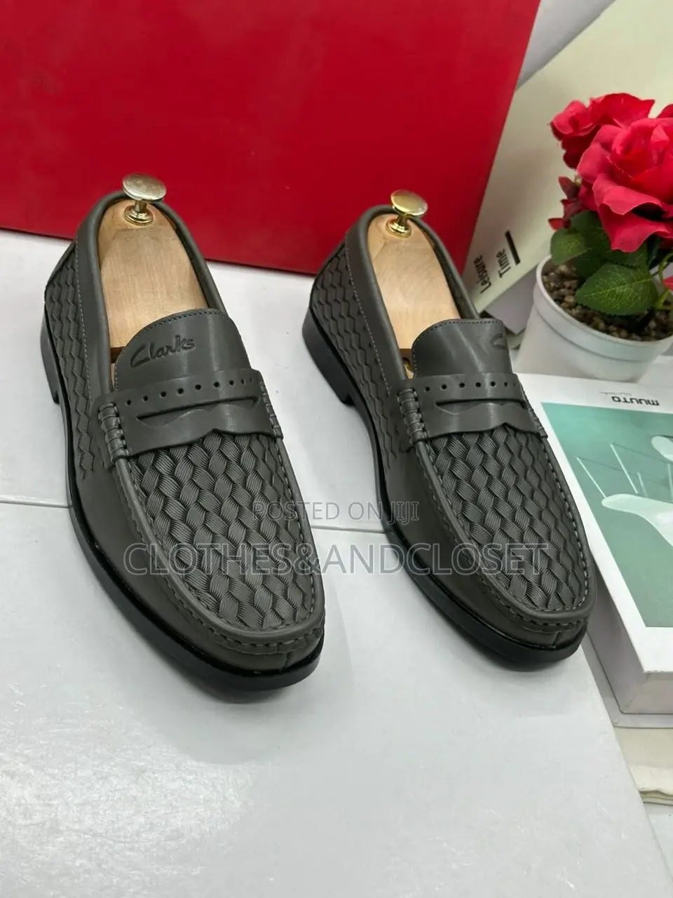 Clarks Woven Texture Loafers