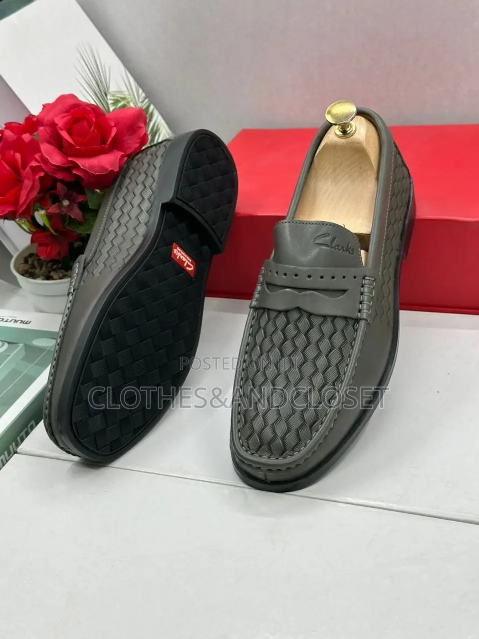 Clarks Woven Texture Loafers