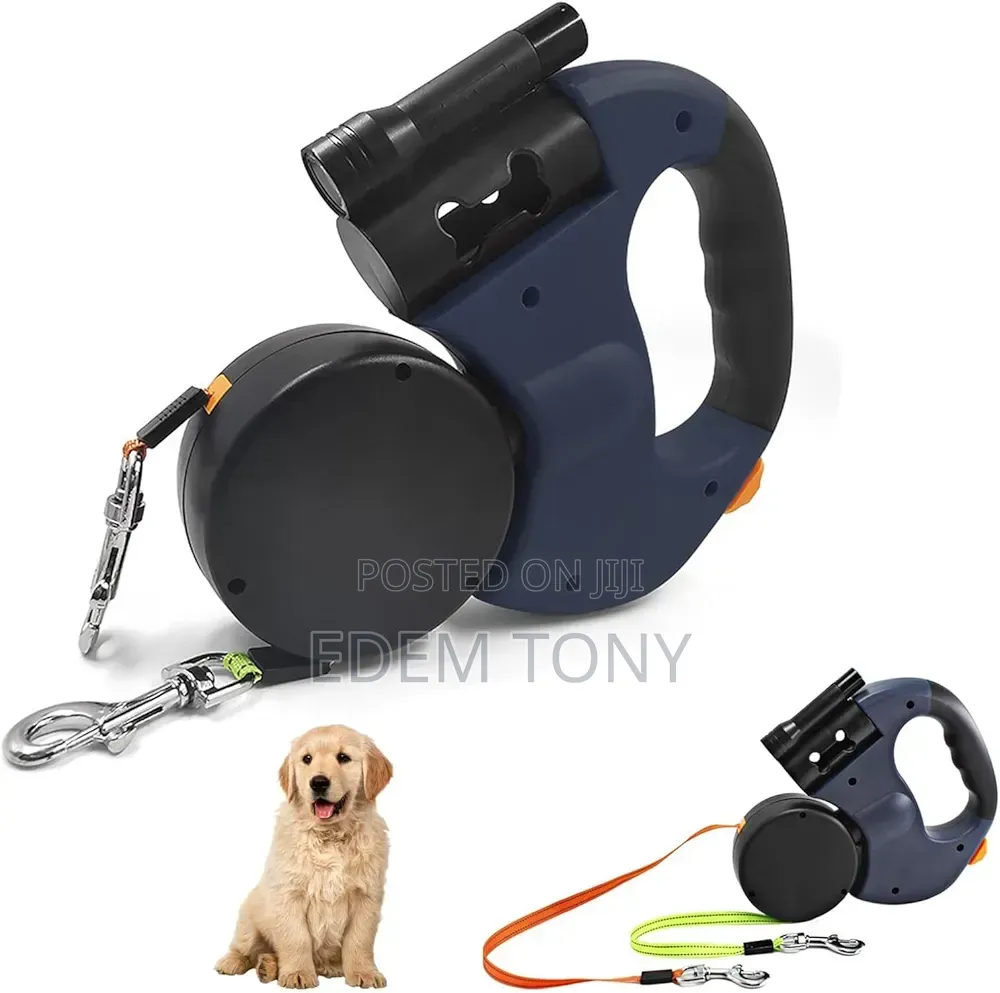 Double Retractable Dog Leash for Two Dogs, Led Light - S/M Dogs