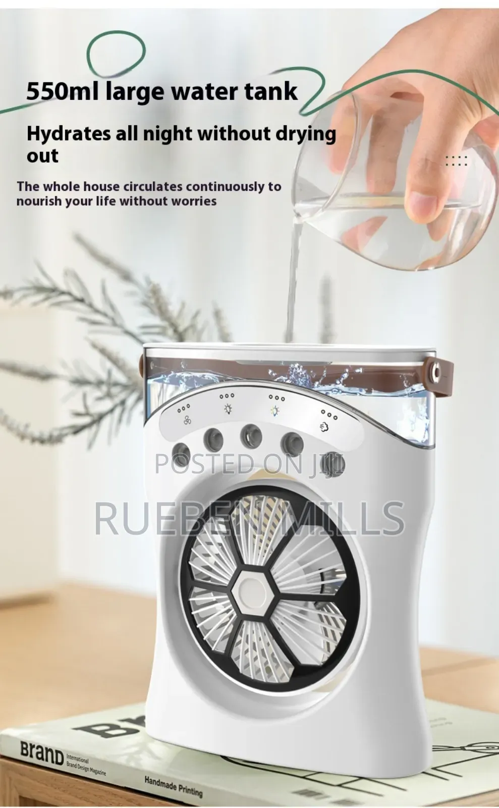 Chargeable Five Holes Water Spraying Cooling Fan
