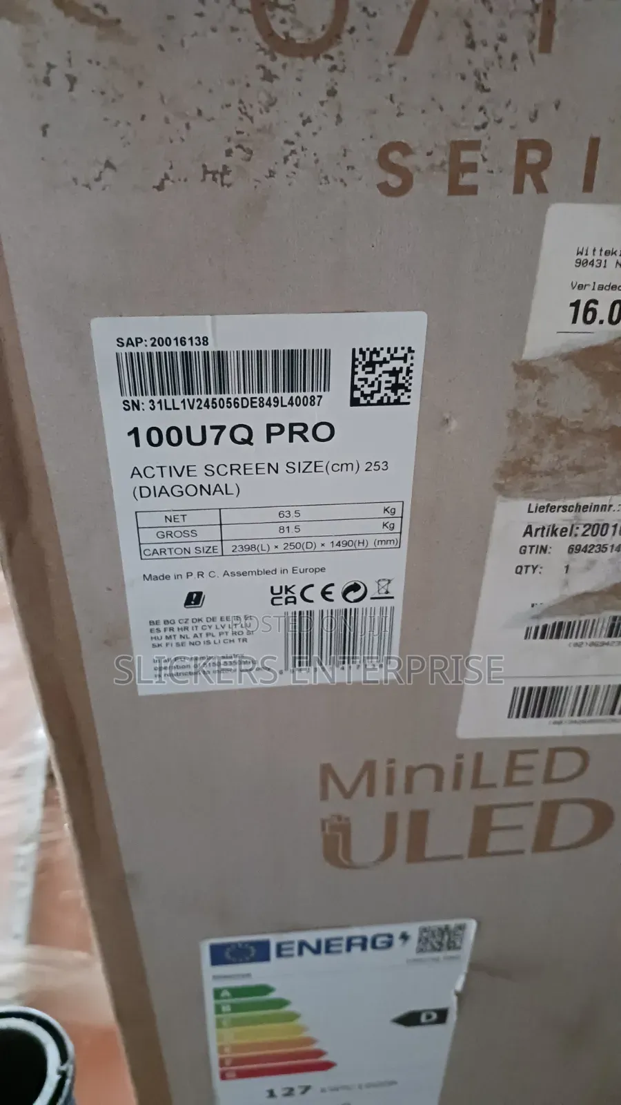 100" Hisense Uled U7 Pro Tv